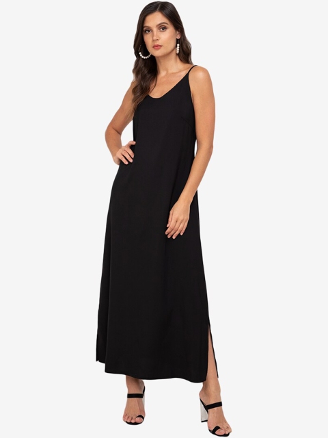 

ZALORA WORK Black Solid Maxi Dress