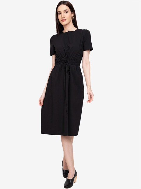 

ZALORA WORK Black Solid Sheath Dress