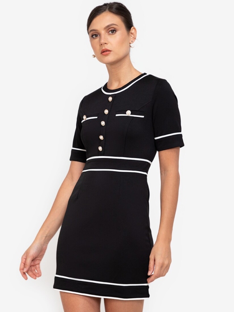 

ZALORA WORK Black Solid Bodycon Mini Dress