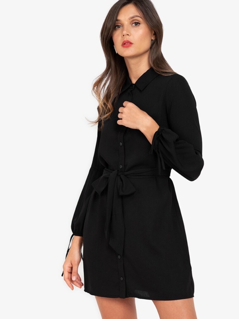 

ZALORA WORK Black Shirt Mini Dress