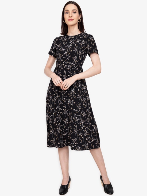 

ZALORA WORK Women Black & White Floral Dress