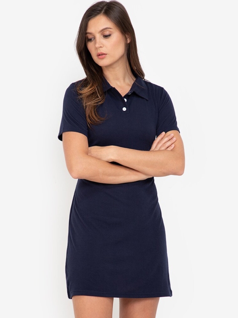 

ZALORA WORK Navy Blue Solid T-shirt Mini Dress