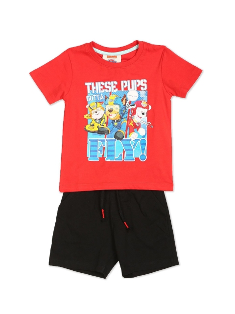

Colt Boys Red & Black Paw Petrol Printed T-shirt with Shorts