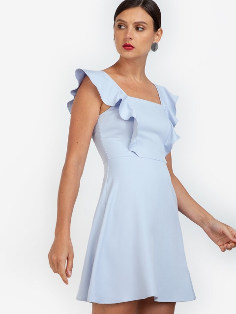 

ZALORA WORK Blue Mini Fit & Flare Dress