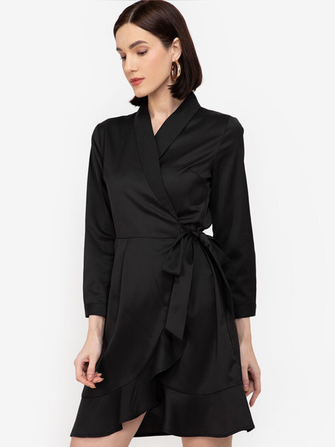 

ZALORA WORK Black Wrap Dress