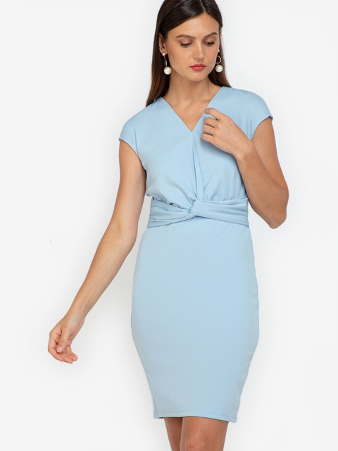 

ZALORA WORK Blue Bodycon Midi Dress