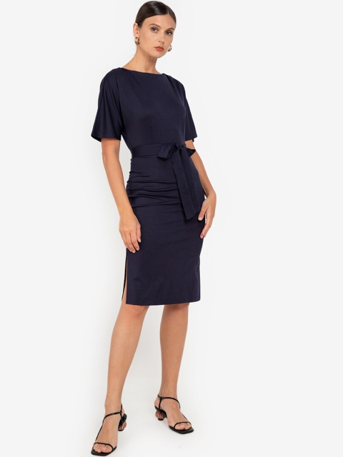 

ZALORA WORK Navy Blue Sheath Dress