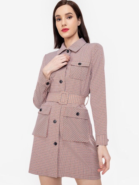 

ZALORA WORK Women Multicoloured Checked Shirt Mini Dress, Multi