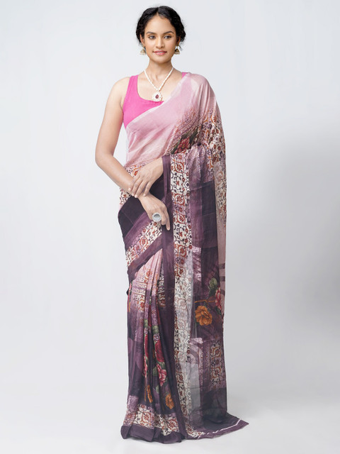 

Unnati Silks Mauve & Purple Floral Patola Saree