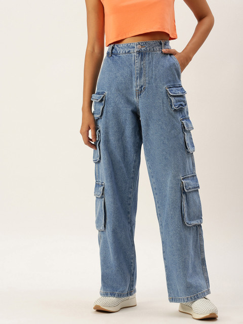 

FOREVER 21 Women Blue Mid-Rise Pure Cotton Stretchable Jeans