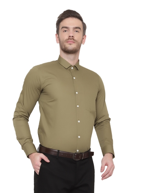 

Srey trends Men Olive Green Solid Comfort Cotton Formal Shirt