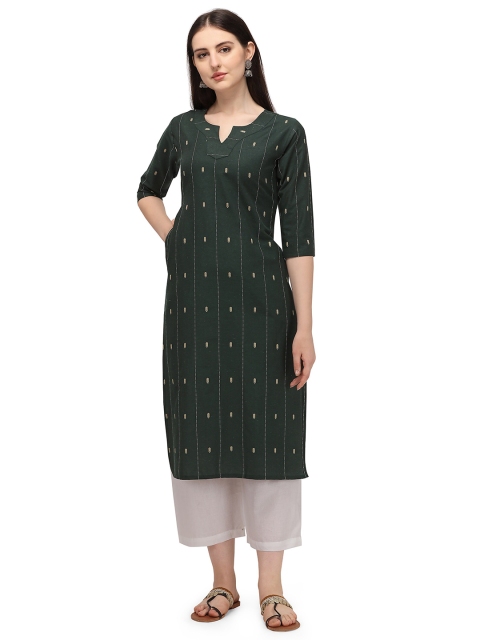 

RGHT Green Printed Pure Cotton Kurti