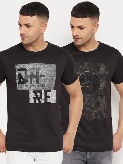 

Parcel Yard Men Black 2 Printed T-shirt