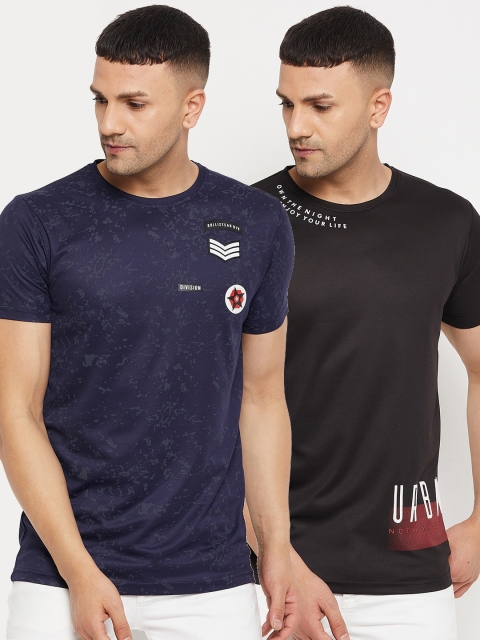 

Parcel Yard Men Navy Blue 2 Applique T-shirt