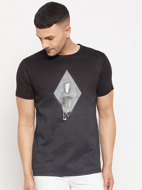 

Parcel Yard Men Black Typography 2 Printed Applique T-shirt