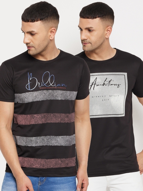 

Parcel Yard Men Black Striped T-shirt Pack Of 2