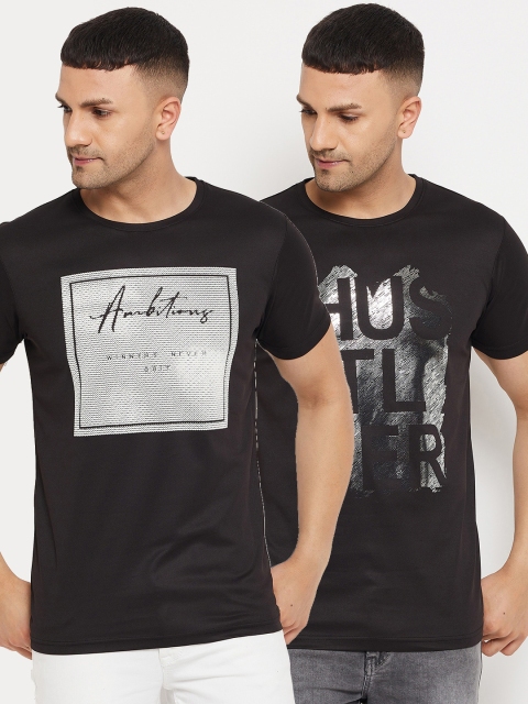 

Parcel Yard Men Black Typography 2 Printed Applique T-shirt