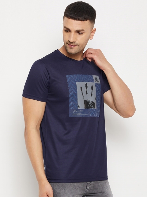 

Parcel Yard Men Black & Blue Typography Pack Of 2 Printed T-shirt