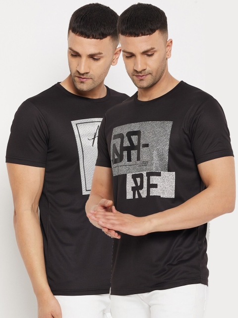 

Parcel Yard Men Black Typography 2 Printed Applique T-shirt