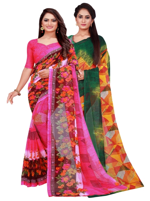 

KALINI Set of 2 Pure Georgette Saree, Pink