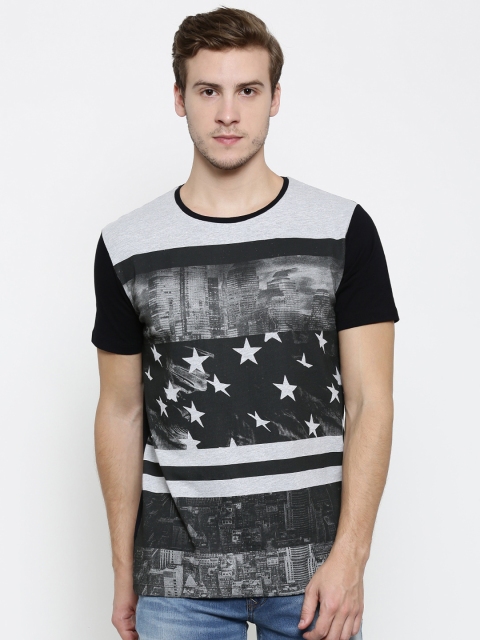 

SF JEANS by Pantaloons Black Printed T-shirt