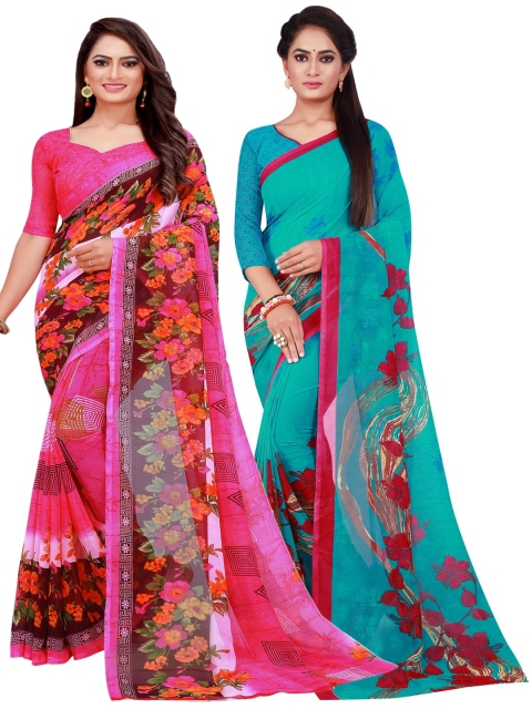 

KALINI Set of 2 Pure Georgette Saree, Pink