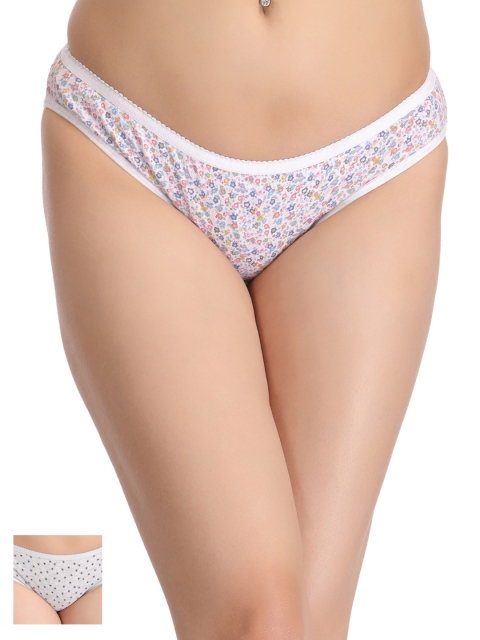 

Clovia Women Pack of 2 Printed Bikini Briefs PNC107220, White