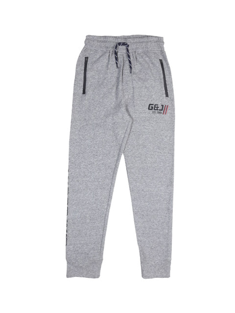 

Gini and Jony Boys Grey Solid Cotton Joggers