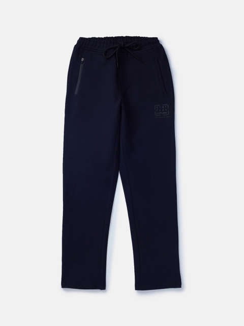 

Gini and Jony Boys Navy Blue Solid Cotton Track Pants
