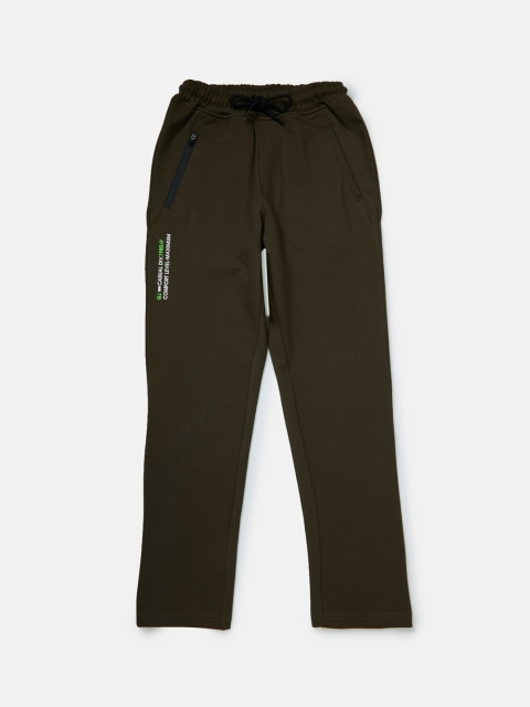 

Gini and Jony Boys Olive-Green Solid Cotton Track Pant