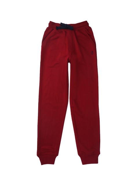 

Gini and Jony Boys Red Solid Cotton Joggers