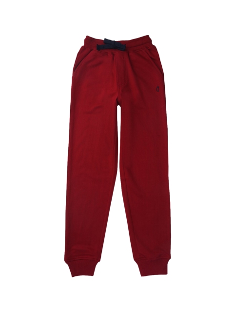 

Gini and Jony Boys Red Solid Cotton Joggers