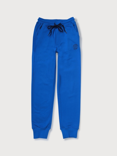 

Gini and Jony Boys Blue Solid Cotton Jogger