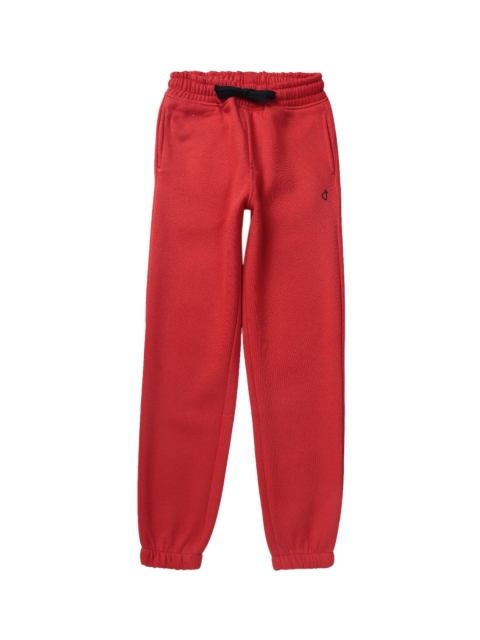 

Gini and Jony Boys Red Solid Cotton Joggers