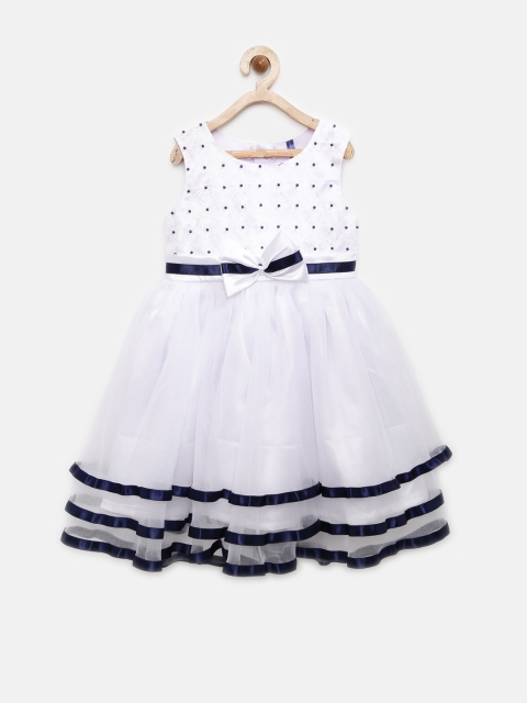 

YK Girls White Fit and Flare Dress