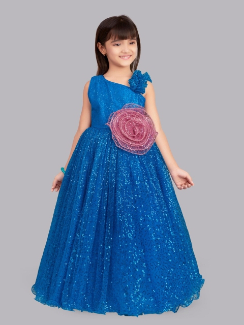 

Pink Chick Blue Net Maxi Dress