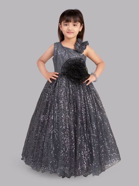 

Pink Chick Grey Net Maxi Dress
