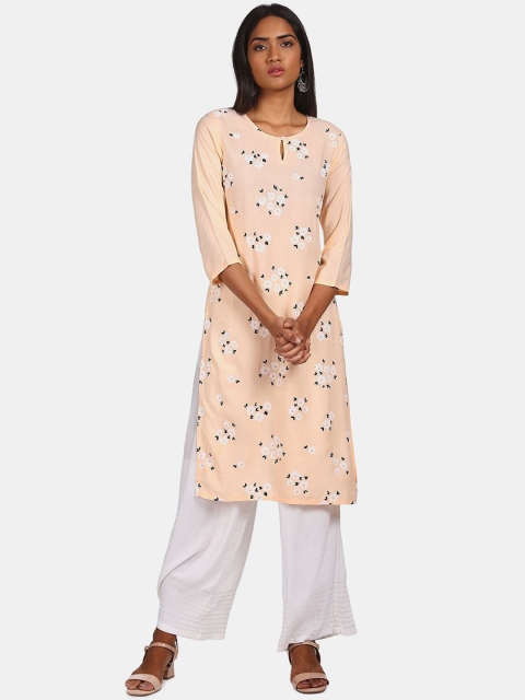 

Karigari Women Pink Floral Kurta