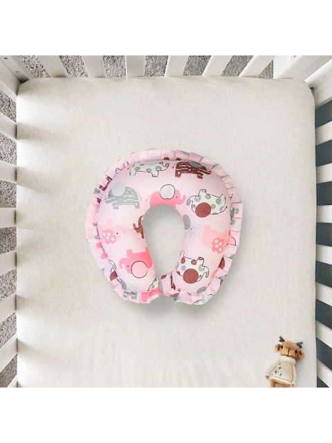 

Baby Moo Kids Pink Printed Neck Support Baby Pillow