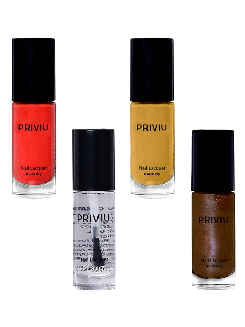

PRIVIU Set of 4 Quick Dry Gel Nail Polish, Multi