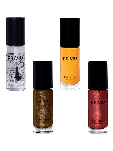 

PRIVIU Set Of 4 Gel Nail Polish Quick Dry, Multi