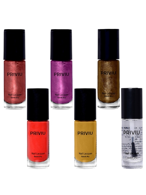 

PRIVIU Set Of 6 Gel Nail Polish Quick Dry, Multi