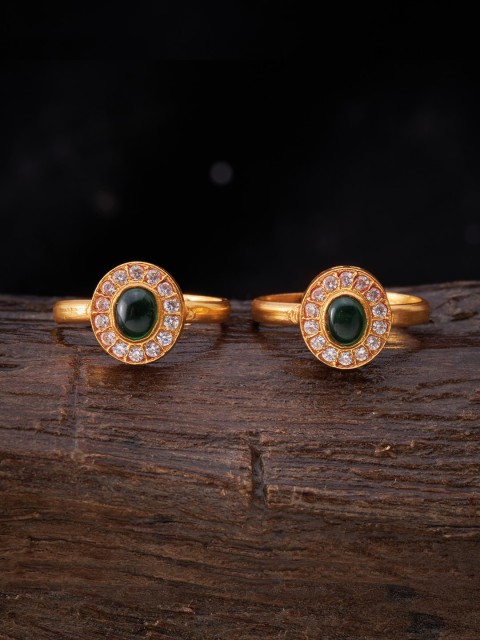 

Kushal's Fashion Jewellery Women Green & Rose-Gold Toned Gold-Plated Toe Rings
