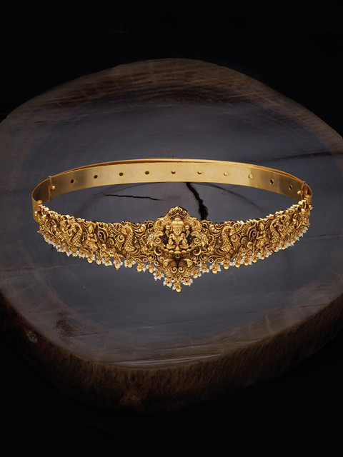 

Kushal's Fashion Jewellery Gold-Toned Pink Stone-Studded & Beaded Kamarband