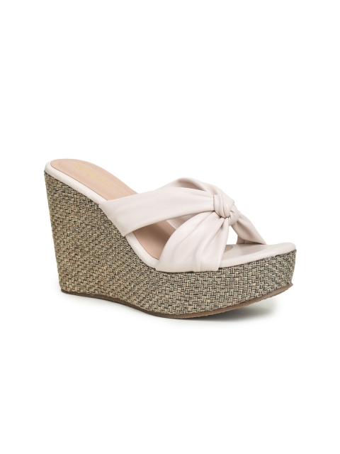 

VALIOSAA Cream-Coloured Flatform Sandals with Bows