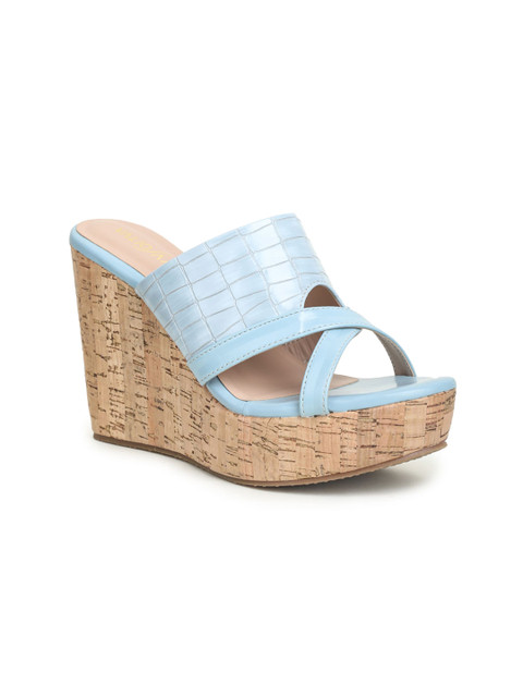

VALIOSAA Blue Wedge Sandals