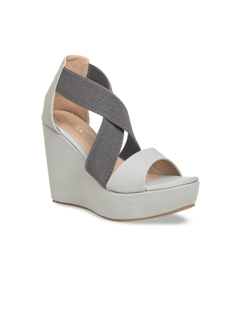 

VALIOSAA Grey Wedge Sandals