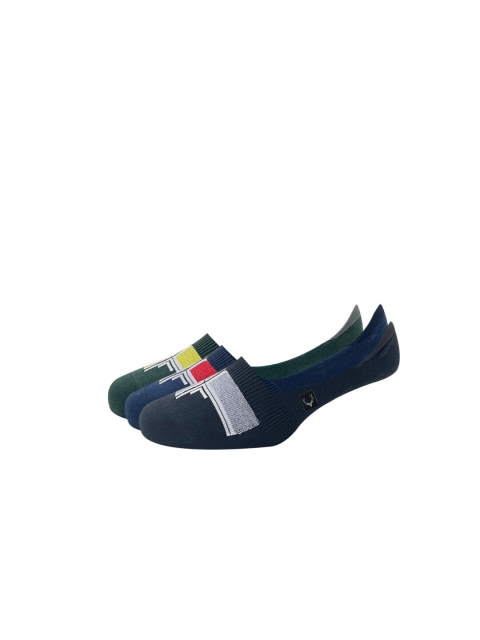 

Allen Solly Men Pack Of 3 Blue & Green Patterned Shoe Liners, Black