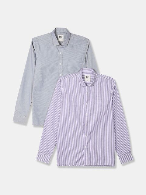 

Excalibur Men Assorted Formal Pack Of 2 Striped Long sleeves Shirts