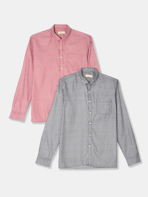 

Excalibur Men Assorted Checked Formal Shirt Pack Of 2